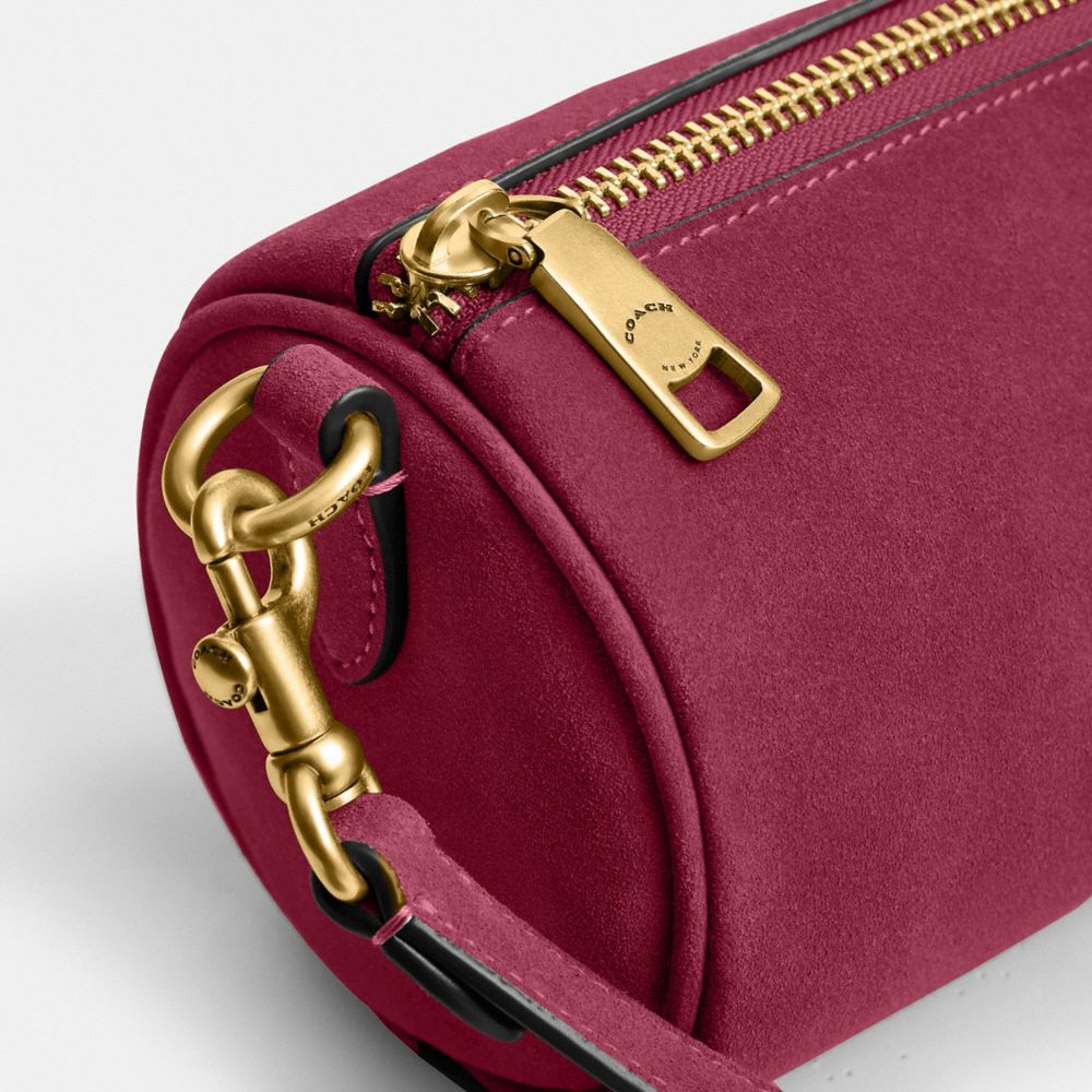 Coach Barrel Bag Brass Dark Fuchsia