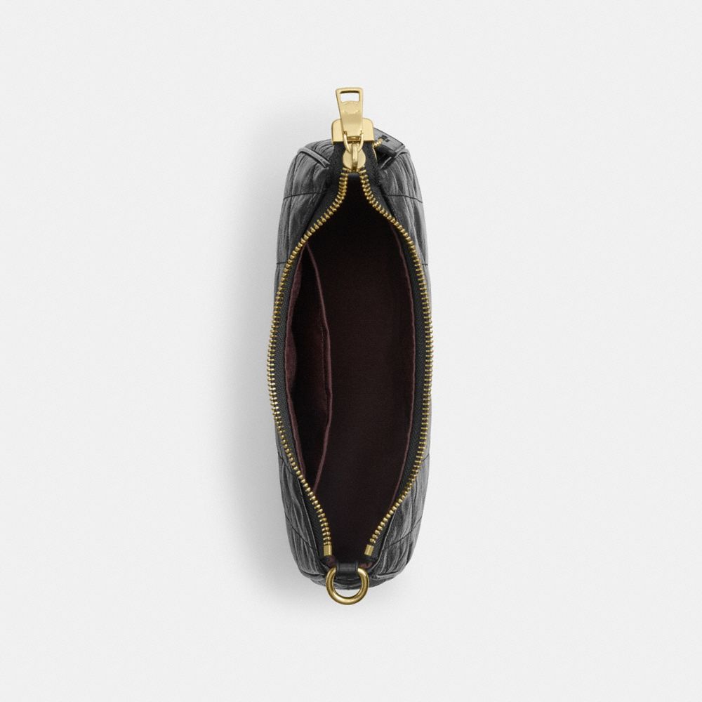 Coach Teri Shoulder Bag With Quilting Gold Black