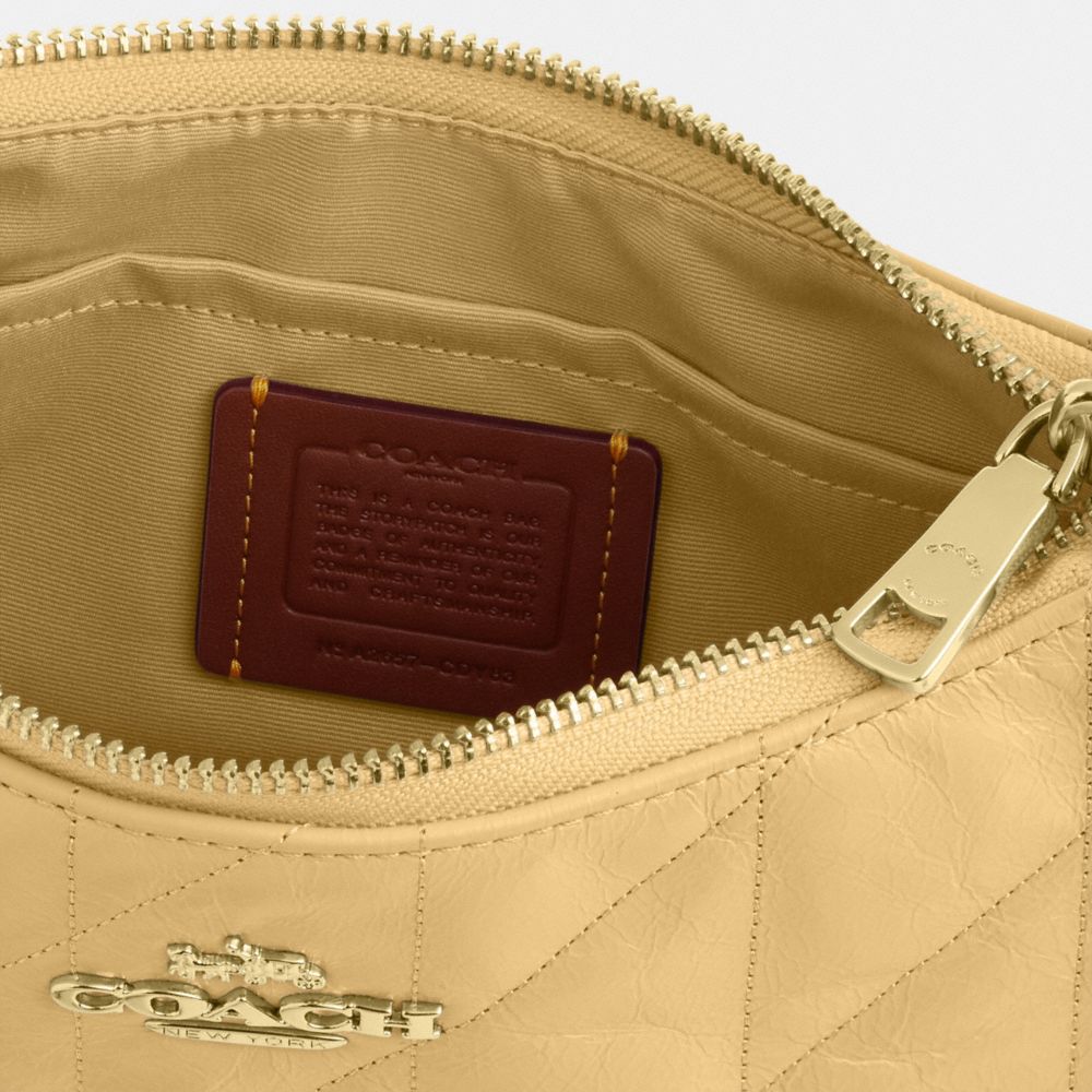 Coach Teri Shoulder Bag With Quilting Gold Soft Yellow