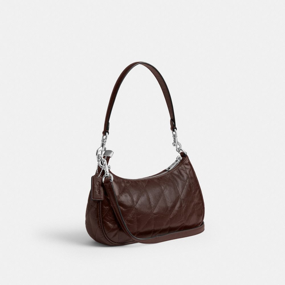Coach Teri Shoulder Bag With Quilting Silver Maple
