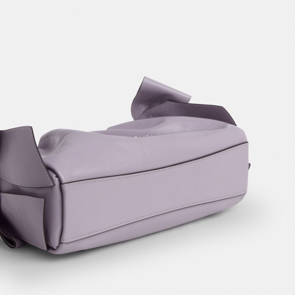Coach Faye Shoulder Bag With Bows Silver Light Amethyst