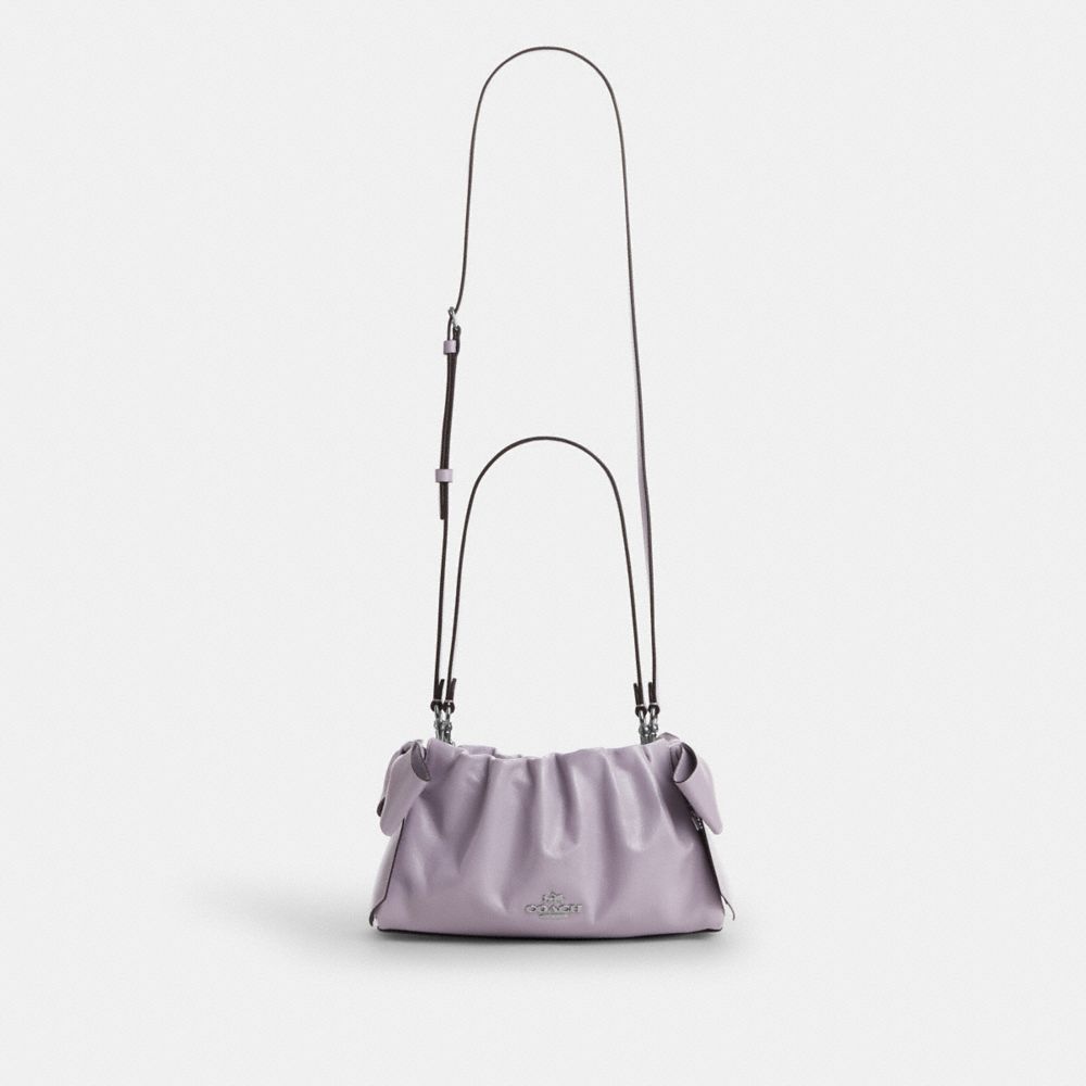 Coach Faye Shoulder Bag With Bows Silver Light Amethyst