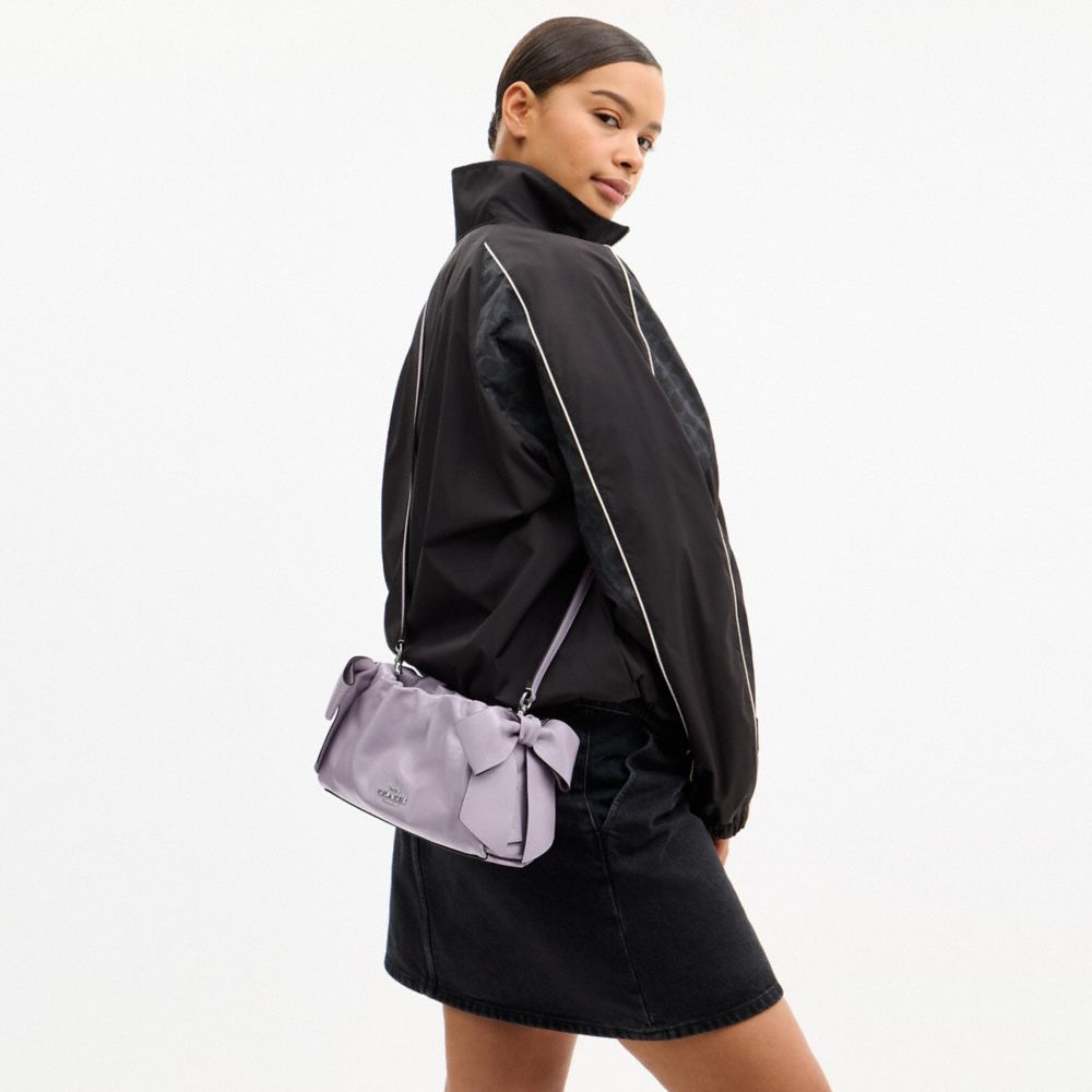Coach Faye Shoulder Bag With Bows Silver Light Amethyst