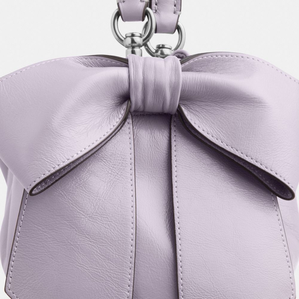 Coach Faye Shoulder Bag With Bows Silver Light Amethyst