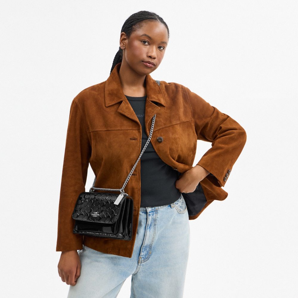 Coach Klare Crossbody Bag In Signature Leather Silver Black