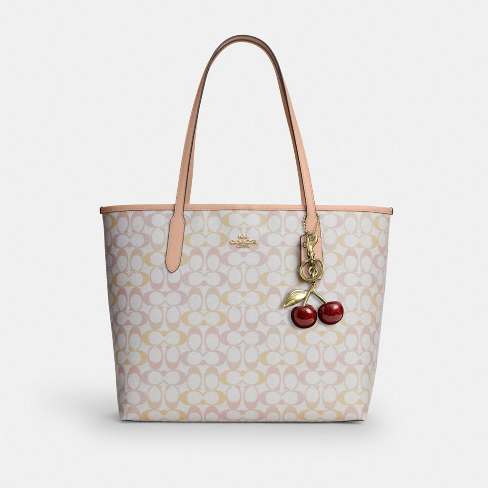 Coach City Tote Bag In Signature Canvas Im Chalk Pink