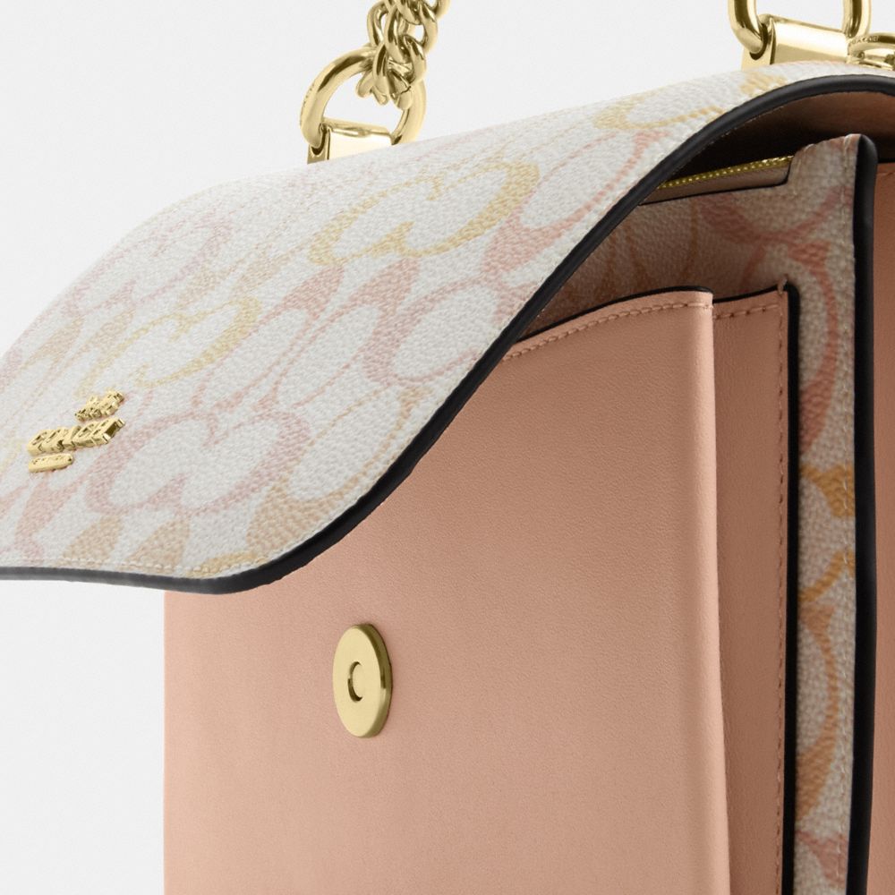Coach Klare Crossbody Bag In Signature Canvas Gold Chalk Pink