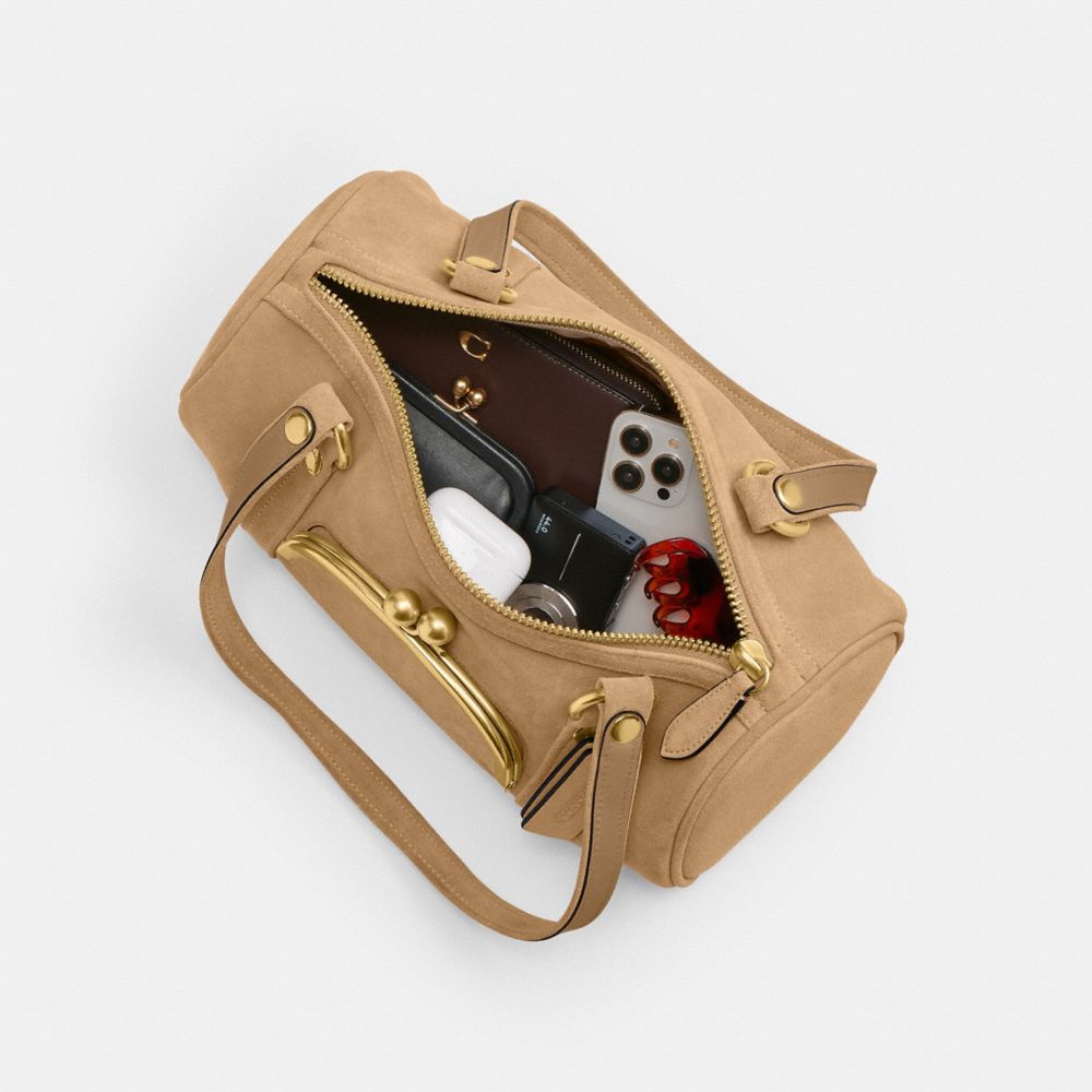 Coach Kisslock Barrel Bag Brass Soul