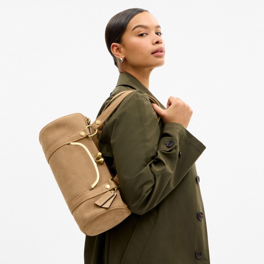 Coach Kisslock Barrel Bag Brass Soul