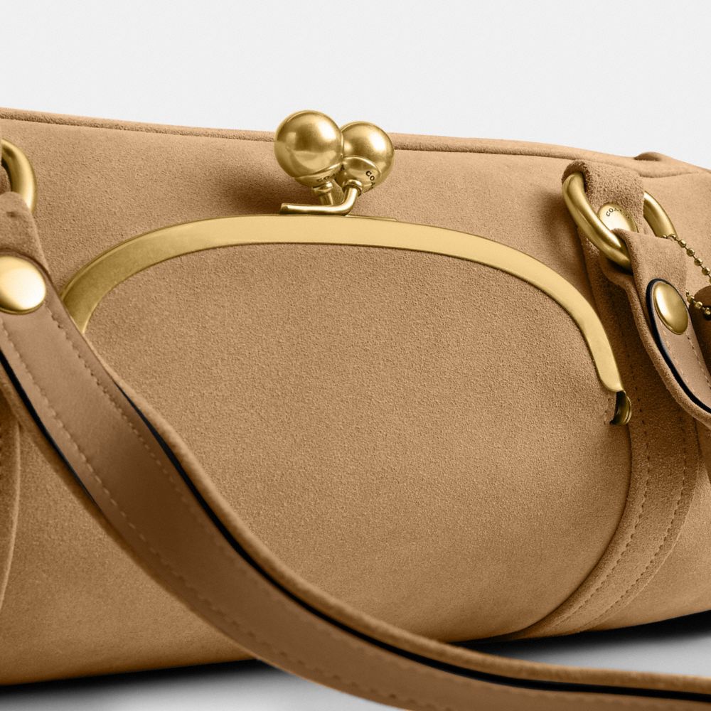 Coach Kisslock Barrel Bag Brass Soul
