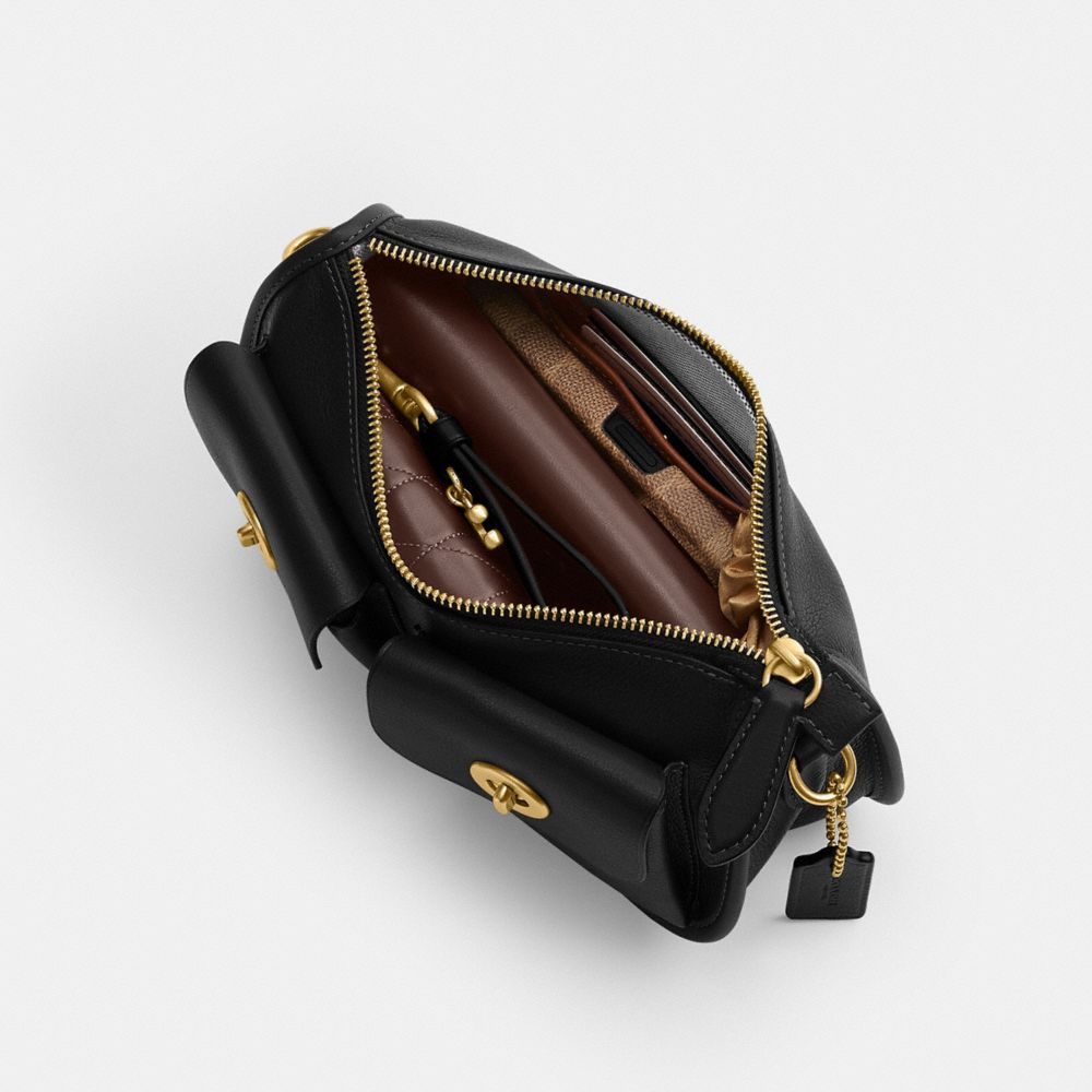 Coach Twin Turnlock Waverly Bag Brass Black