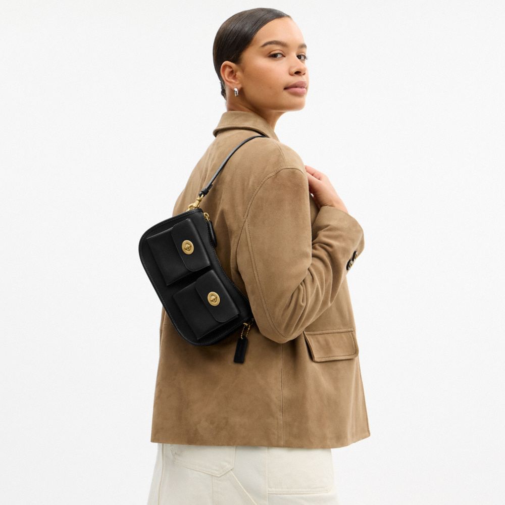 Coach Twin Turnlock Waverly Bag Brass Black