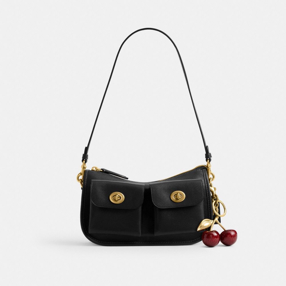Coach Twin Turnlock Waverly Bag Brass Black