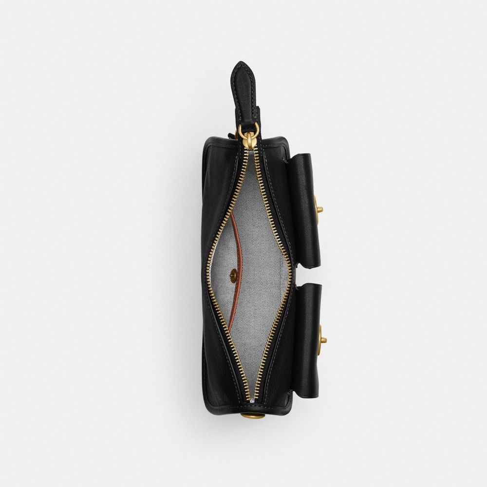 Coach Twin Turnlock Waverly Bag Brass Black