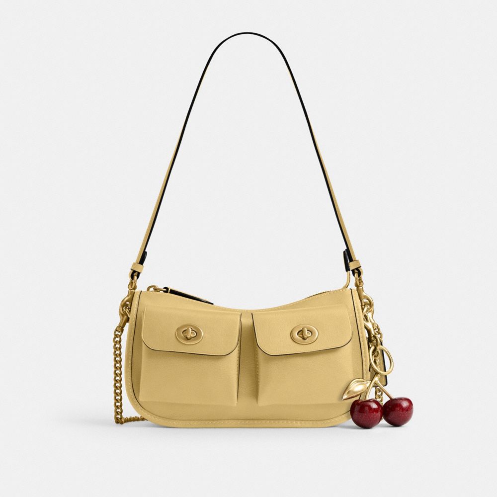 Coach Twin Turnlock Waverly Bag Brass Vanilla