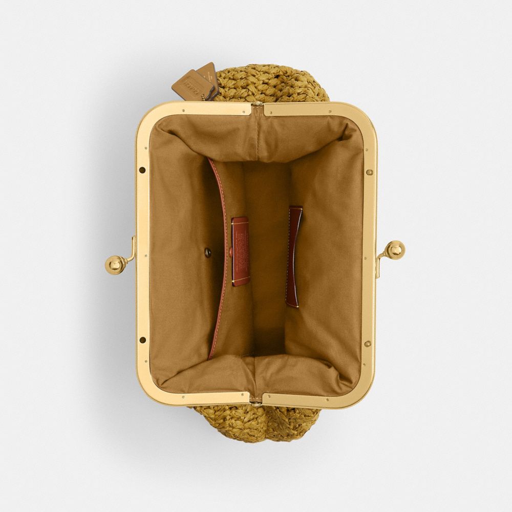 Coach Kisslock Frame Bag 27 Brass Muted Olive