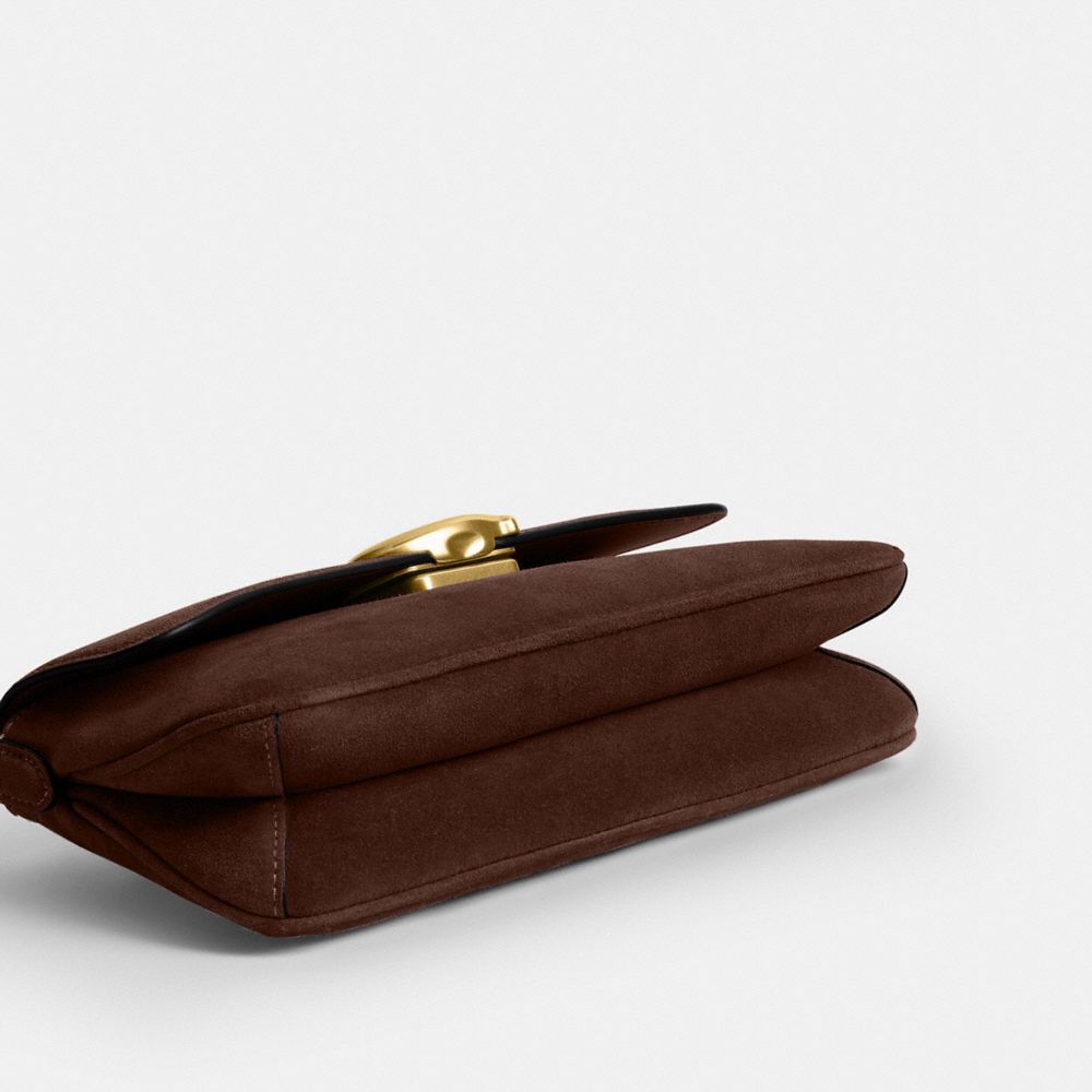 Coach Jet Shoulder Bag Brass Dark Chocolate