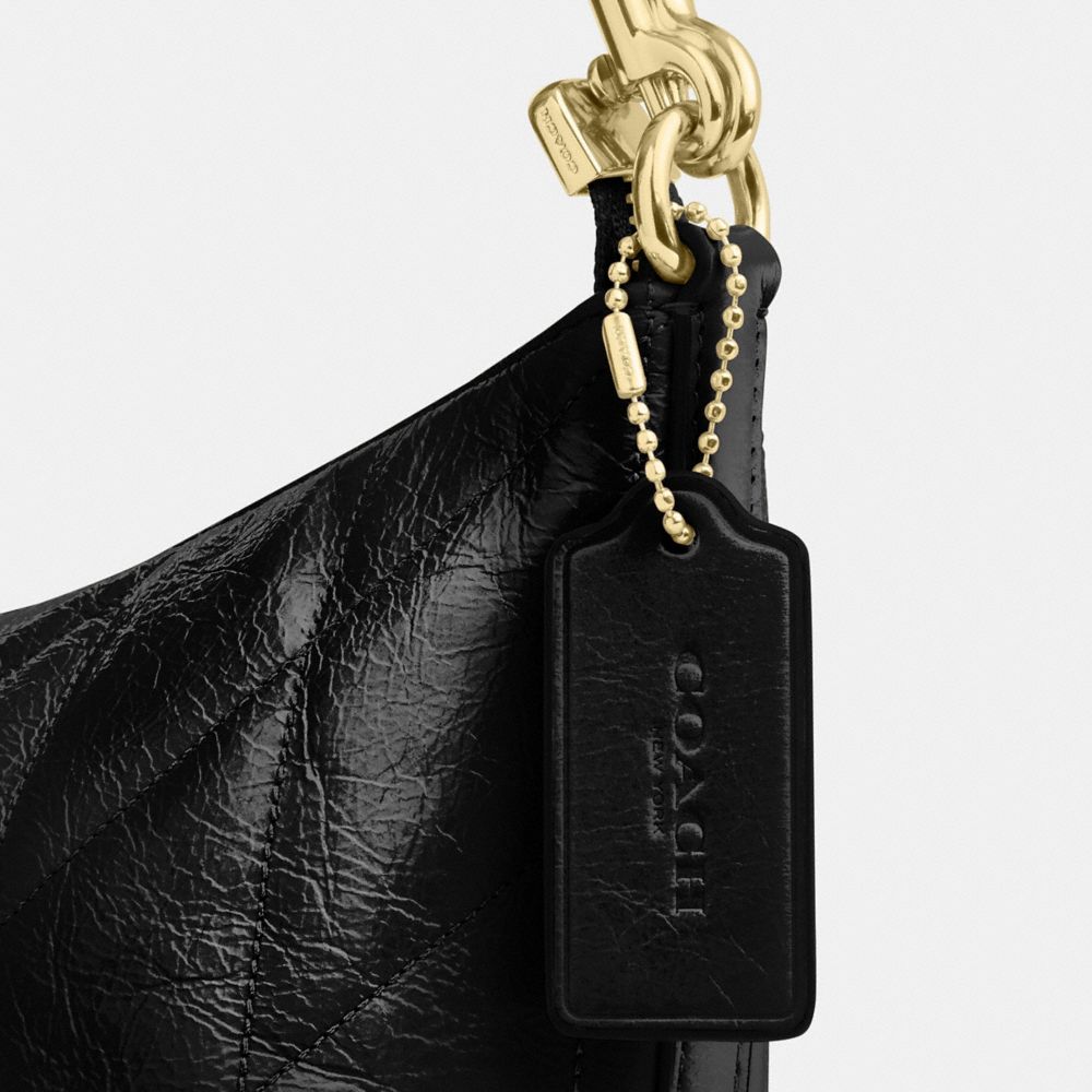 Coach Caitlin Shoulder Bag With Quilting Gold Black