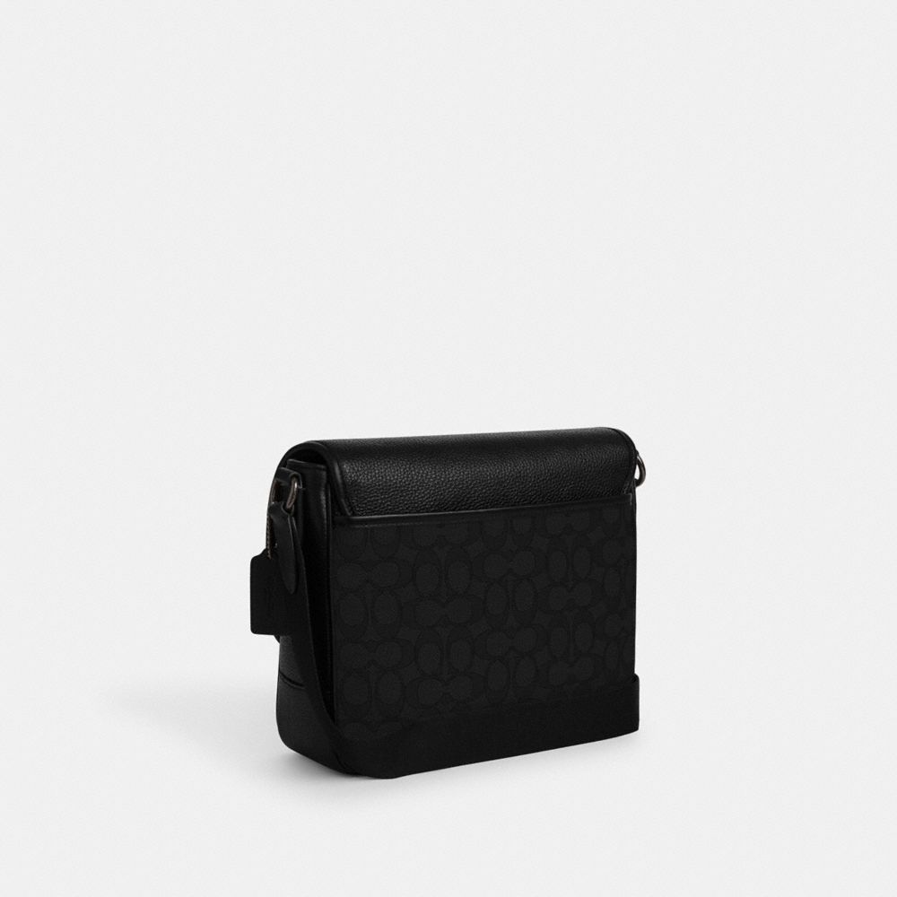 Coach Sprint Map Bag 25 In Signature Jacquard Black Copper Black