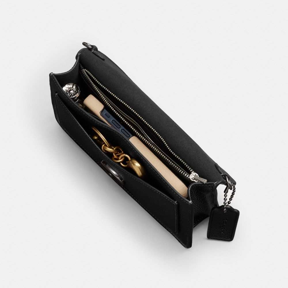 Coach Tabby Chain Clutch Pewter Black