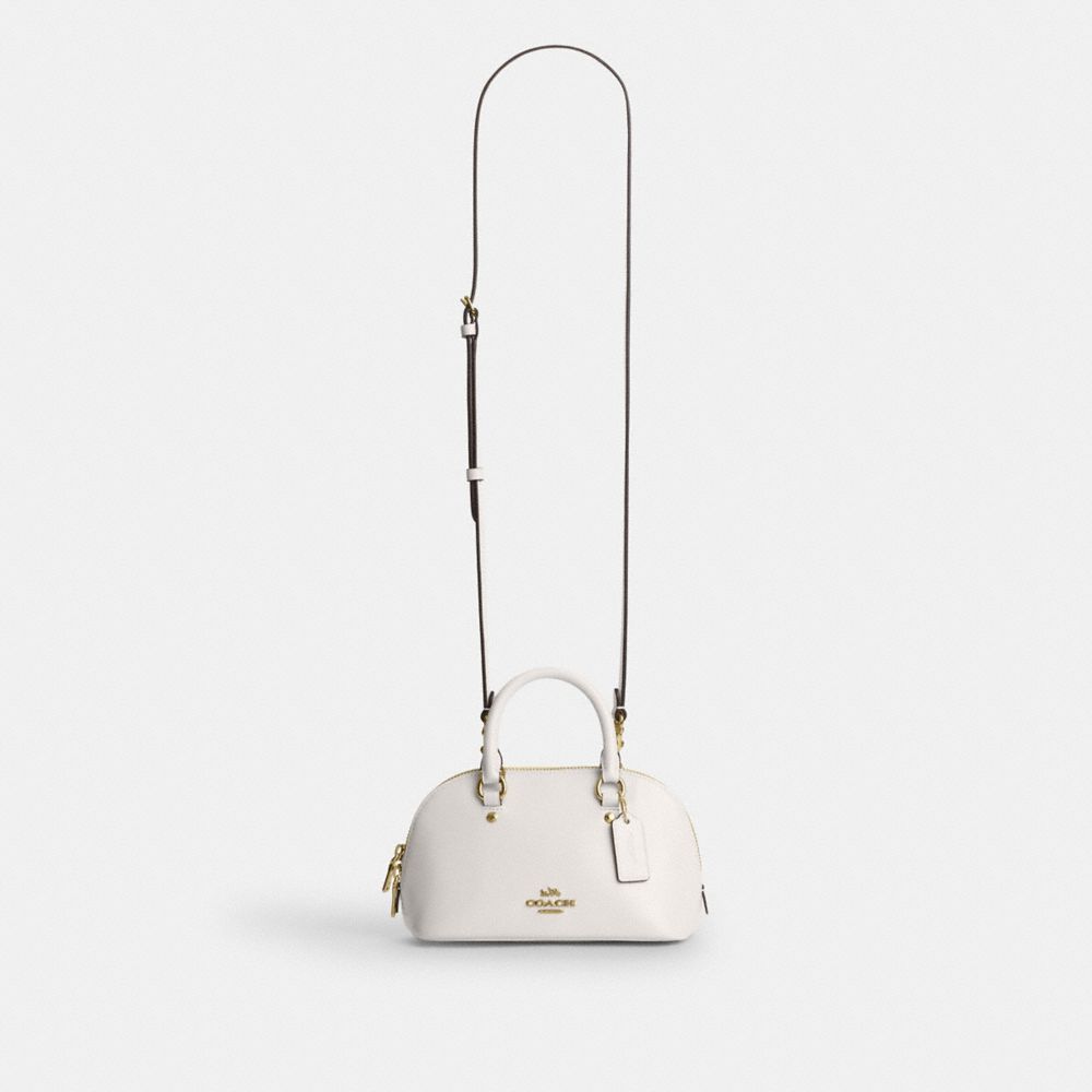 Coach Lara Mini Satchel Bag Gold Chalk