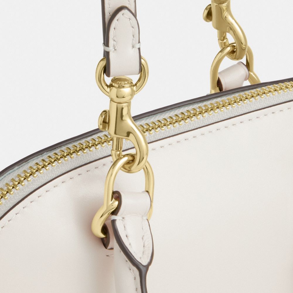 Coach Lara Mini Satchel Bag Gold Chalk