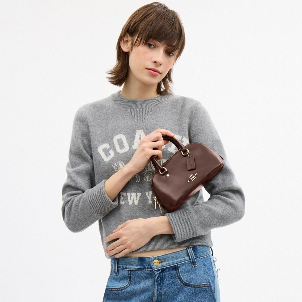 Coach Lara Mini Satchel Bag Gold Maple