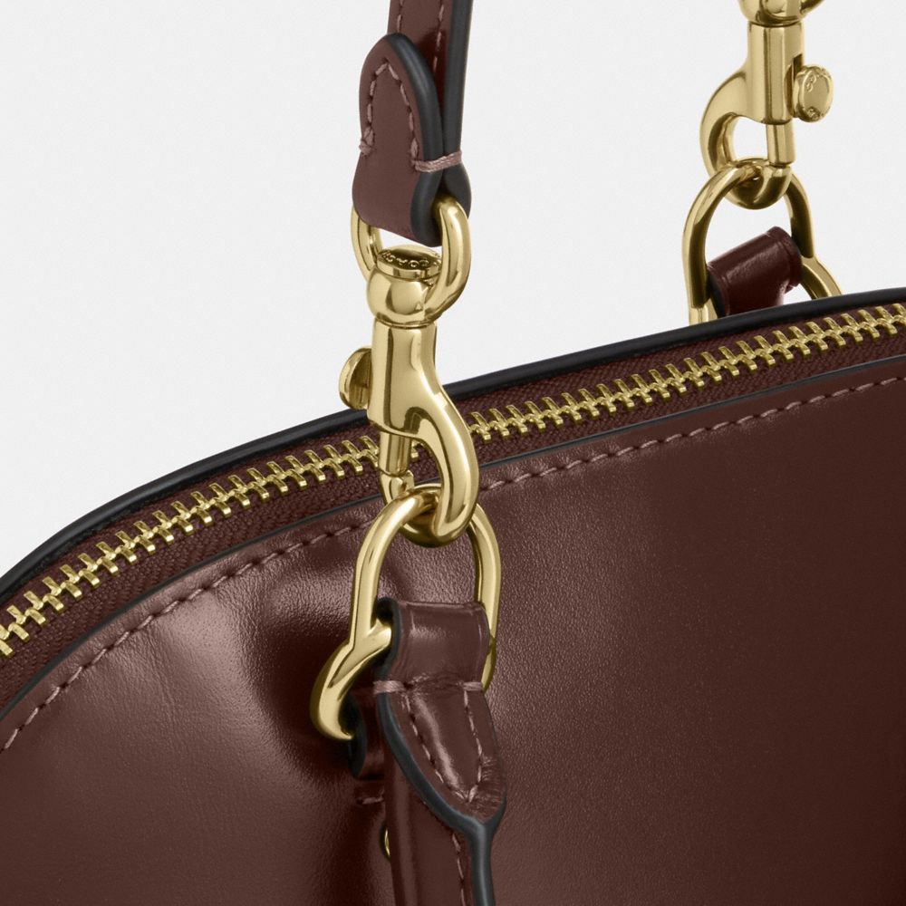 Coach Lara Mini Satchel Bag Gold Maple