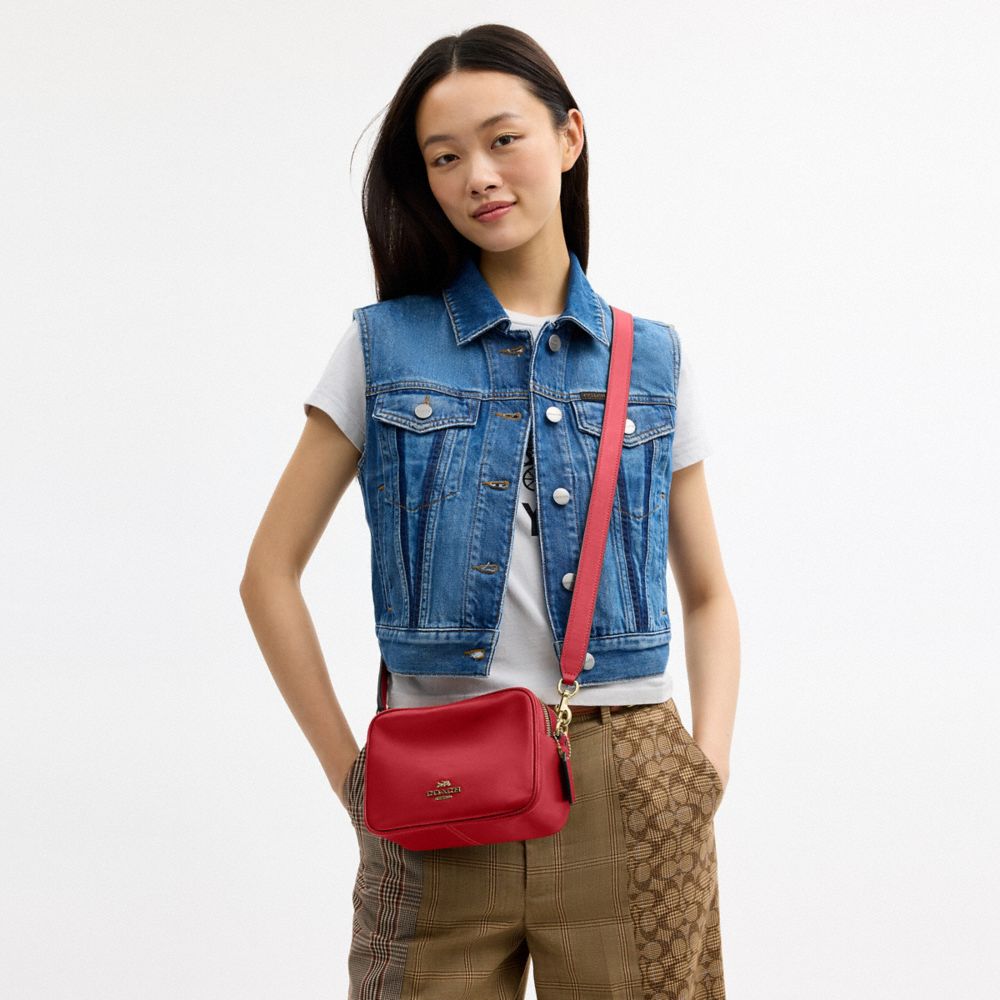 Coach Mini Carey Crossbody Bag Gold/Poppy
