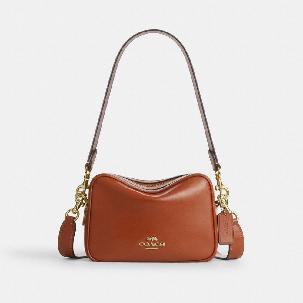 Coach Mini Carey Crossbody Bag Gold Cinnamon