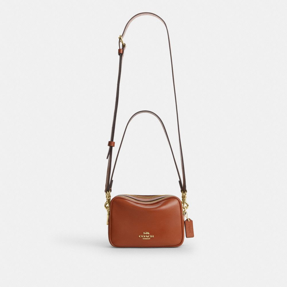 Coach Mini Carey Crossbody Bag Gold Cinnamon