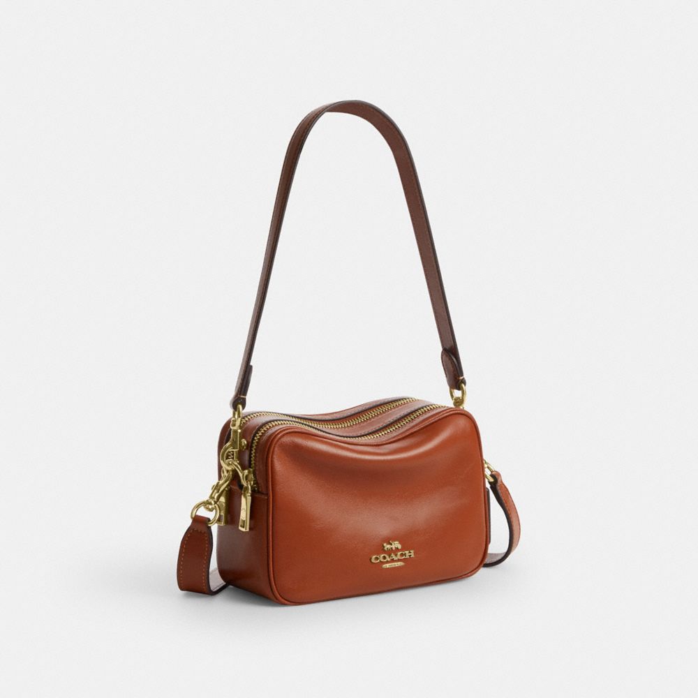 Coach Mini Carey Crossbody Bag Gold Cinnamon