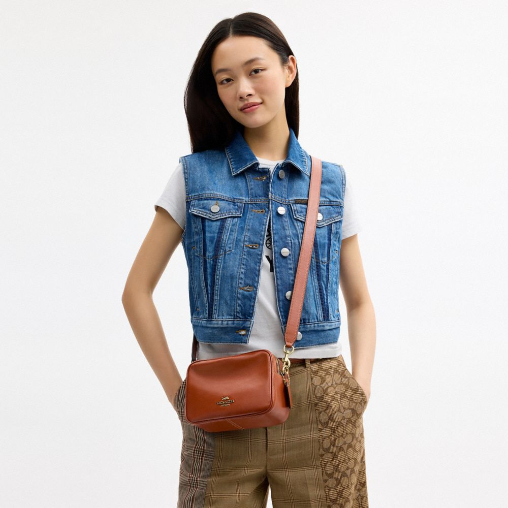 Coach Mini Carey Crossbody Bag Gold Cinnamon