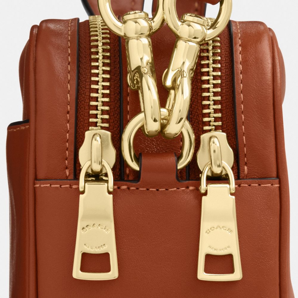 Coach Mini Carey Crossbody Bag Gold Cinnamon