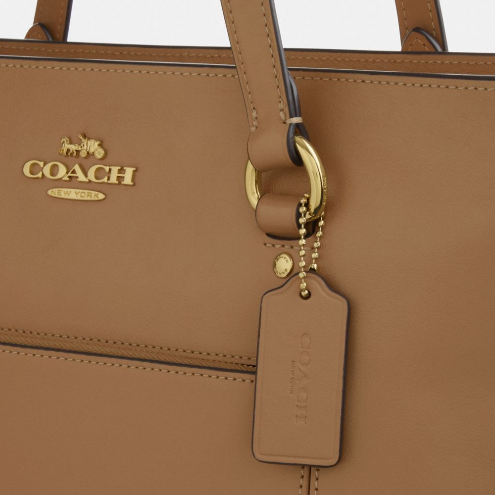 Coach Station Tote Bag Gold Sandy Beige