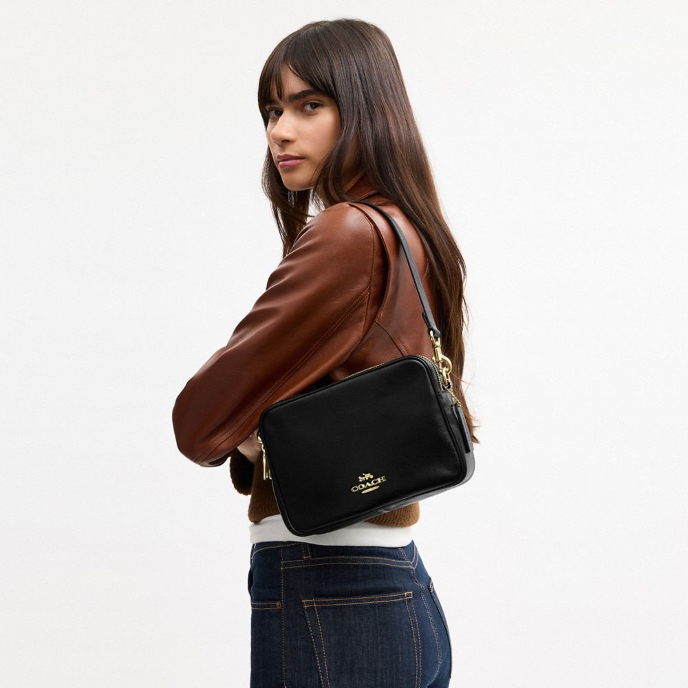 Coach Carey Crossbody Bag Gold Black