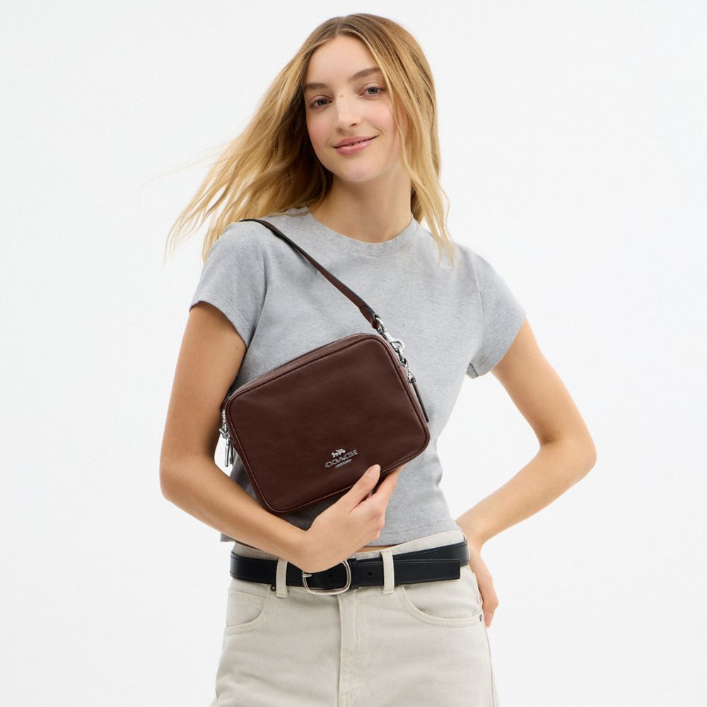 Coach Carey Crossbody Bag Silver Maple