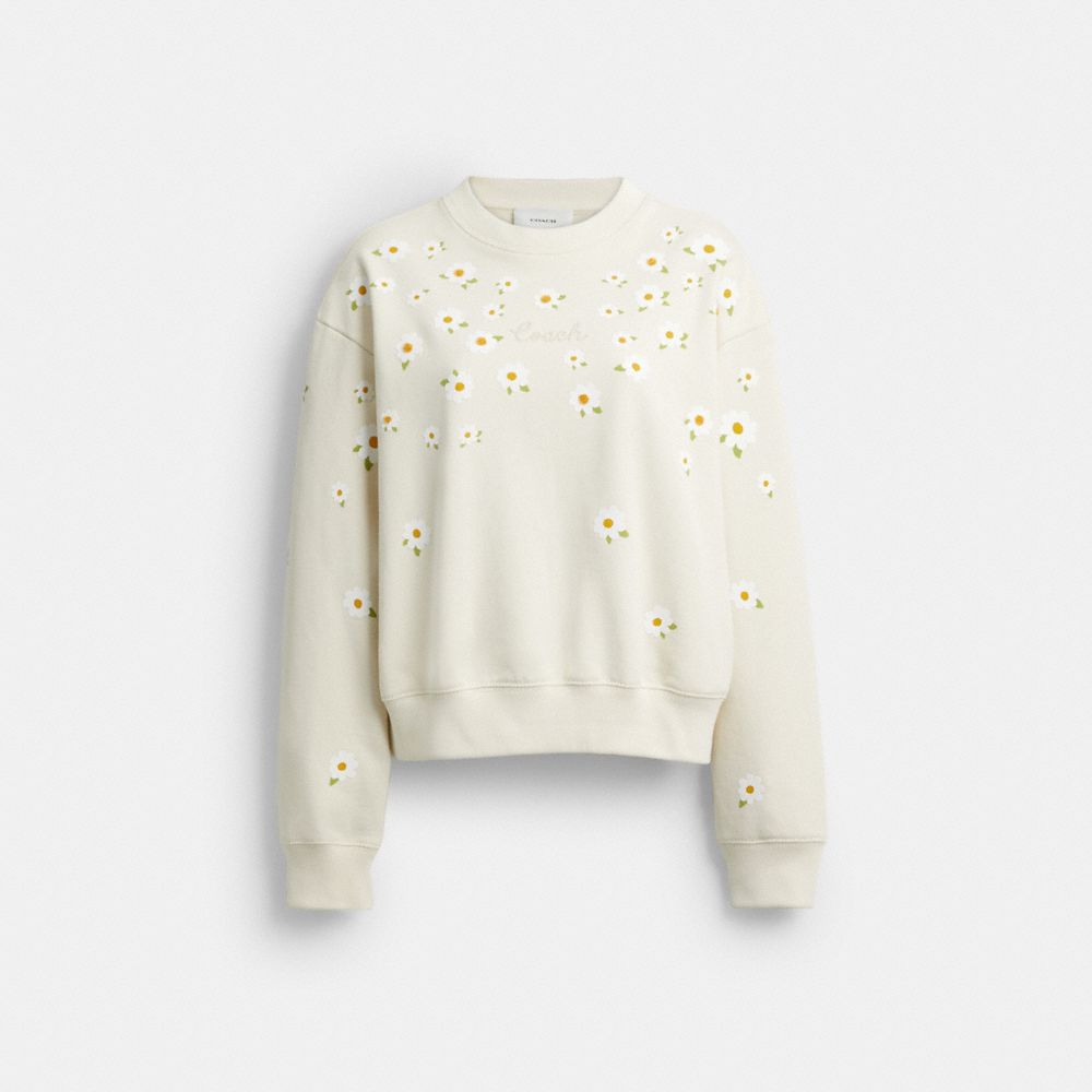 Coach Floral Crewneck Sweatshirt Cream