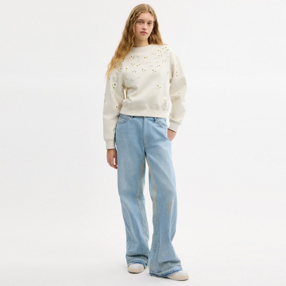 Coach Floral Crewneck Sweatshirt Cream