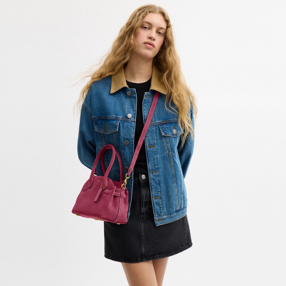 Coach Soft Empire Carryall Bag 21 Brass Dark Fuchsia