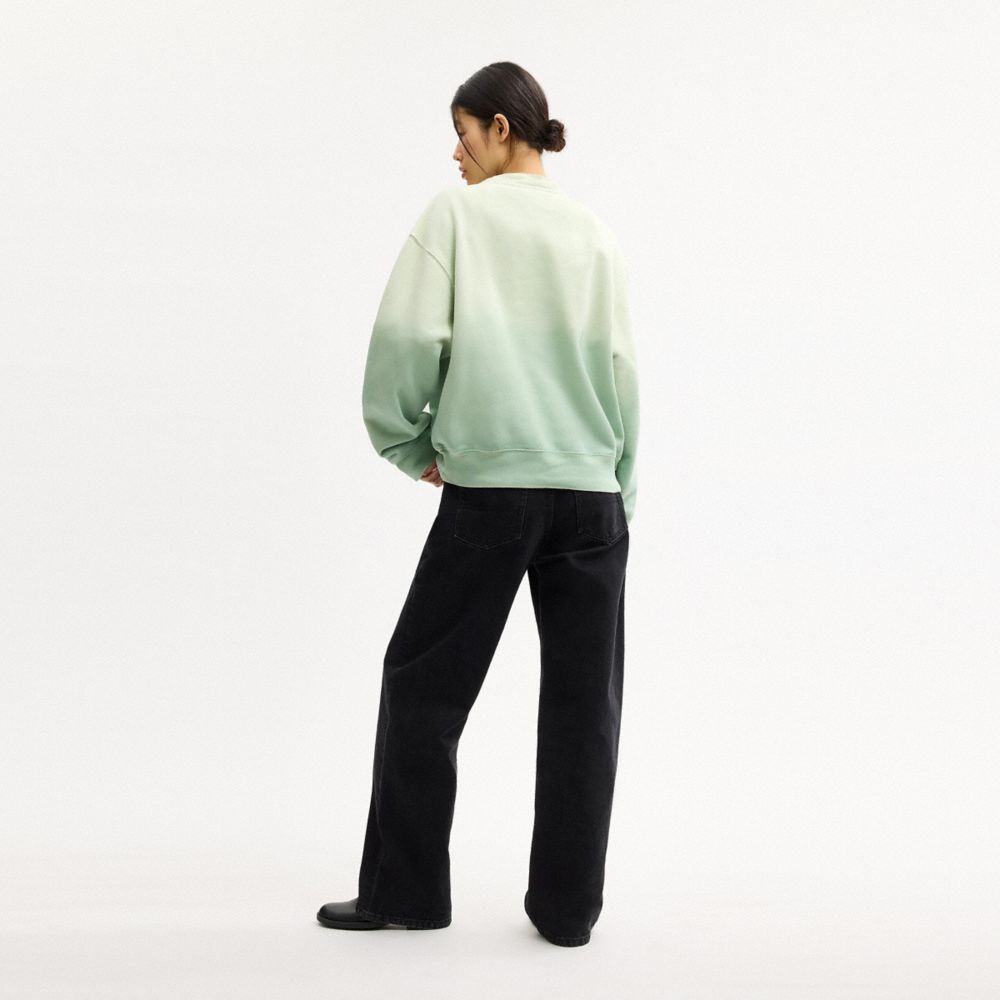 Coach Ombre Sporty Crewneck Sweatshirt In Organic Cotton Mint