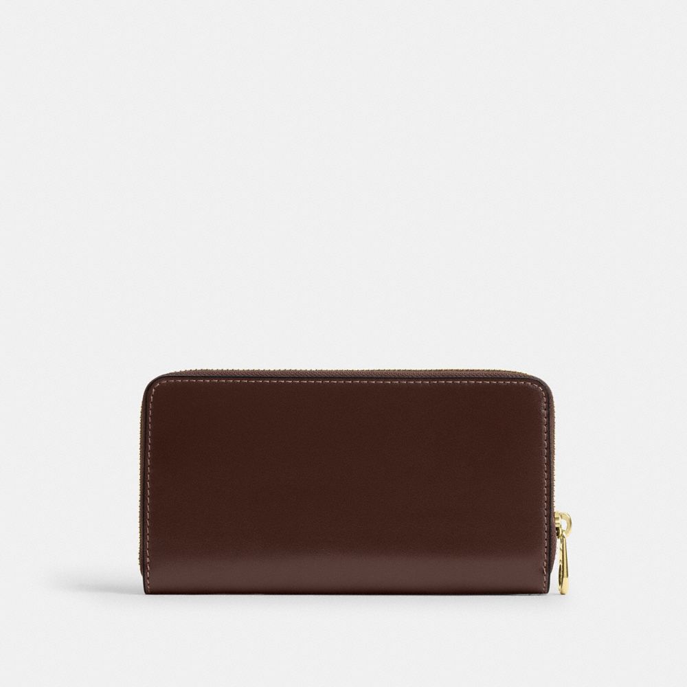 Coach Long Zip Around Wallet Gold/Maple