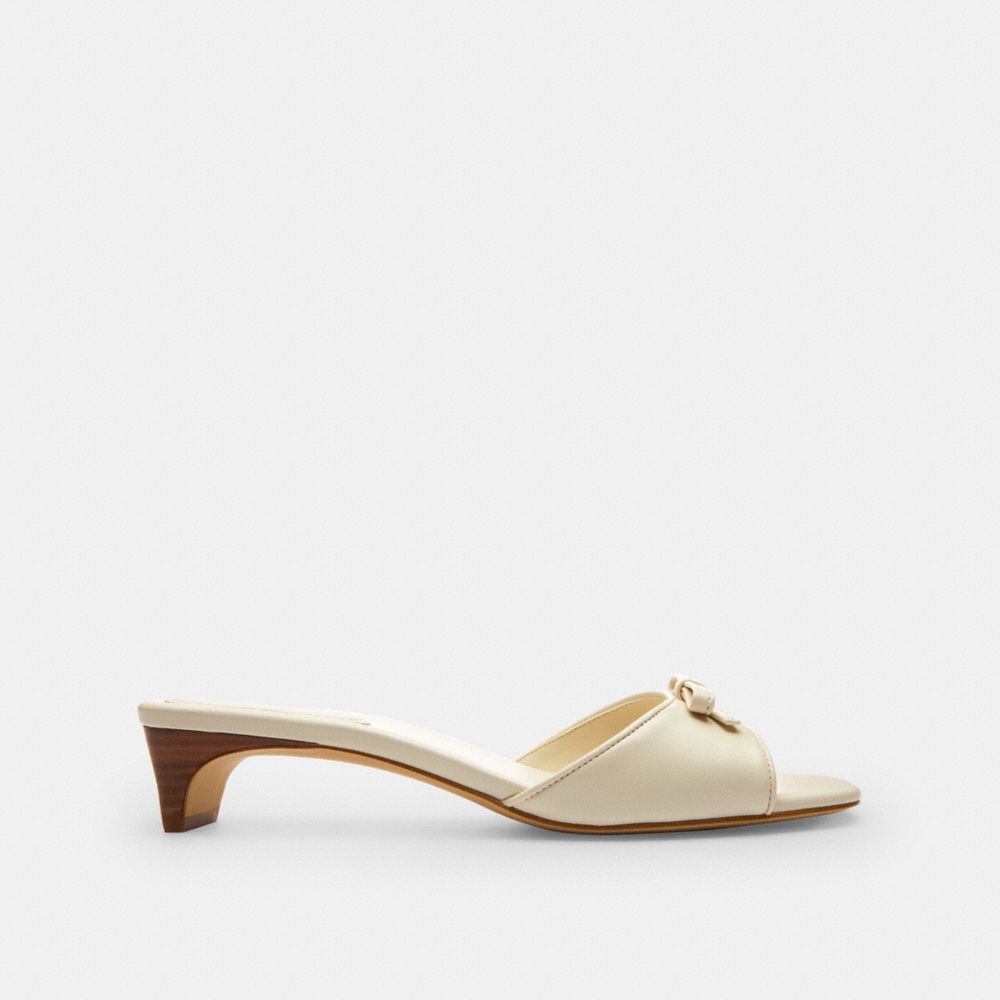 Women's Coach Bow Kitten Heel Sandal Chalk