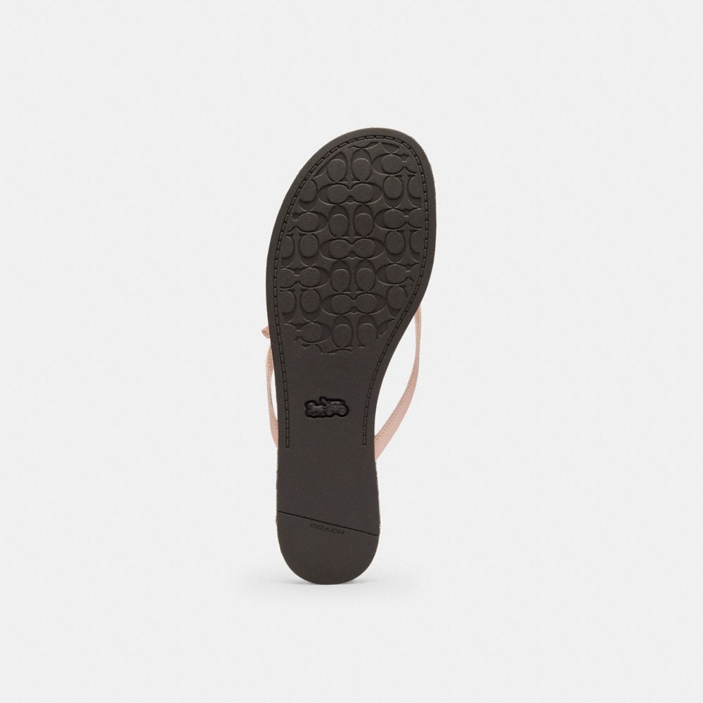 Women's Coach Bow Flip Flop In Signature Jacquard Oak Candy Pink