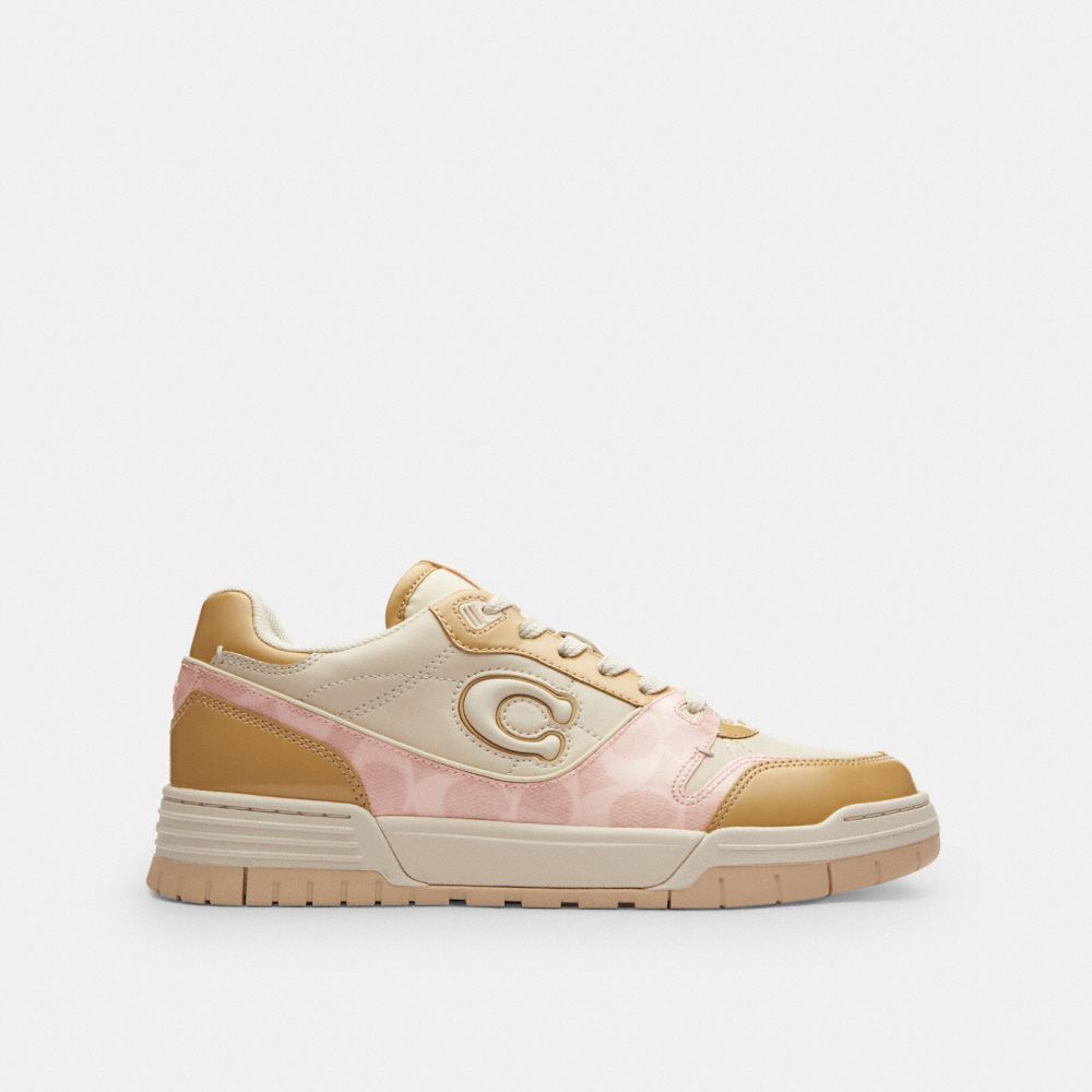 Women's Coach Soho Sneaker With Patent Signature Candy Pink Light Beige