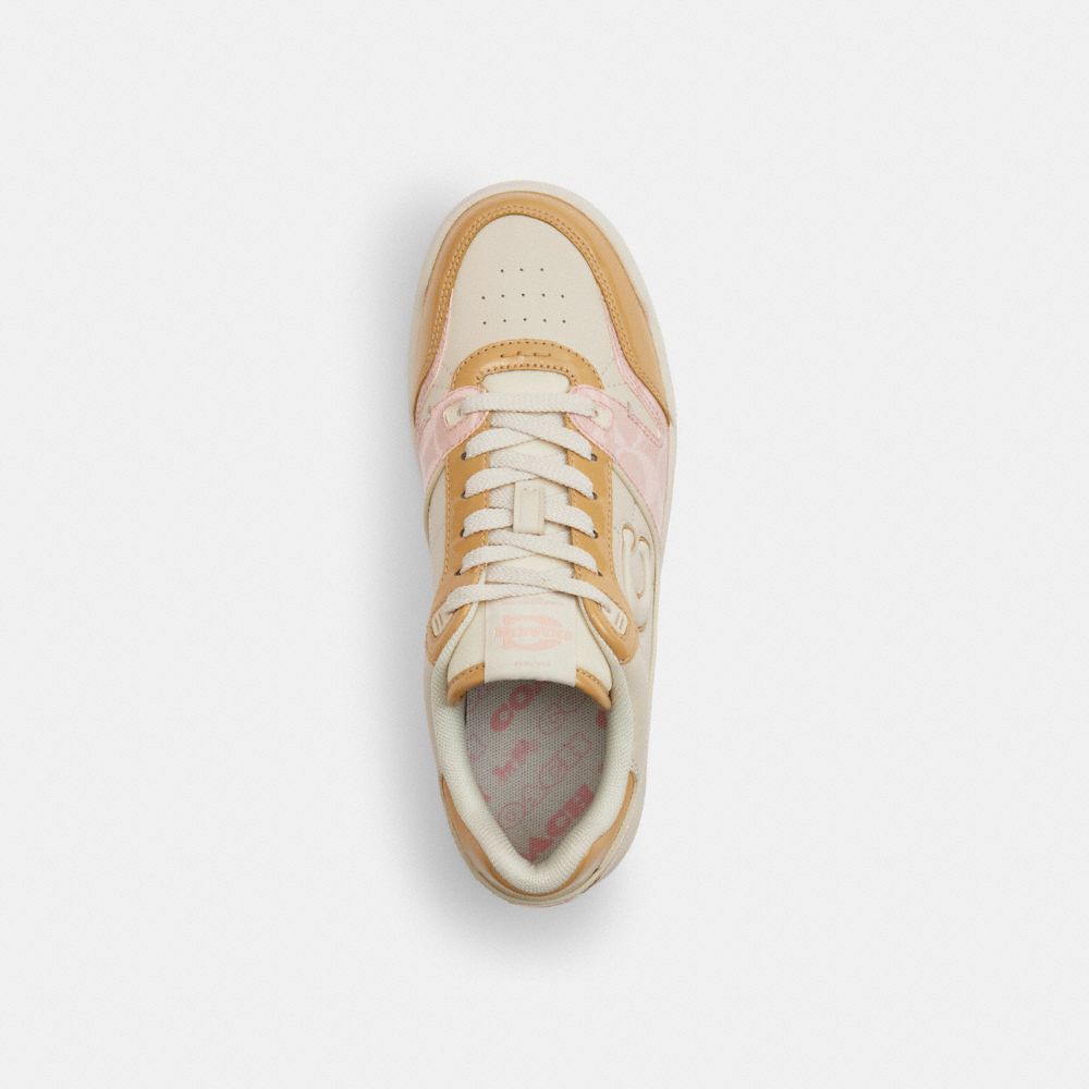 Women's Coach Soho Sneaker With Patent Signature Candy Pink Light Beige