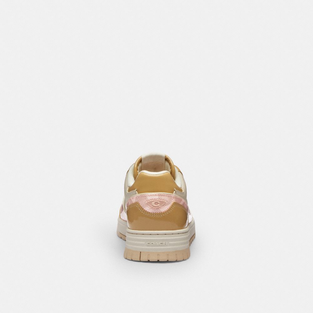 Women's Coach Soho Sneaker With Patent Signature Candy Pink Light Beige