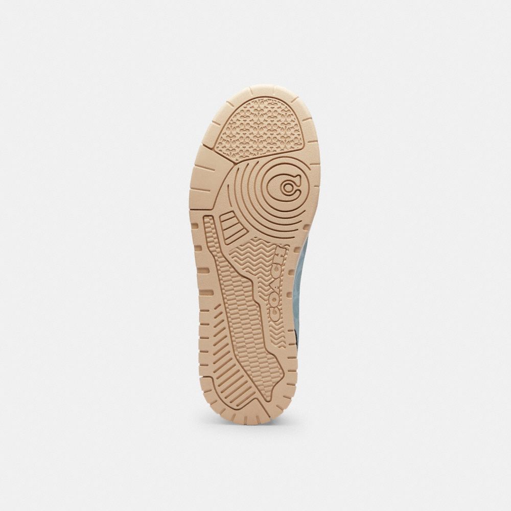Women's Coach Soho Sneaker With Patent Signature Sea Mist Black.