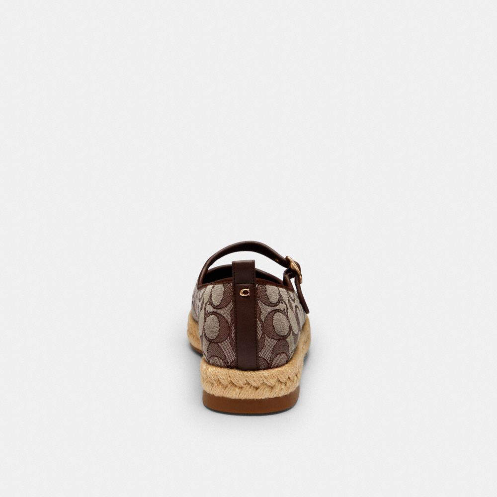 Women's Coach Mary Jane Espadrille In Signature Jacquard Oak Maple