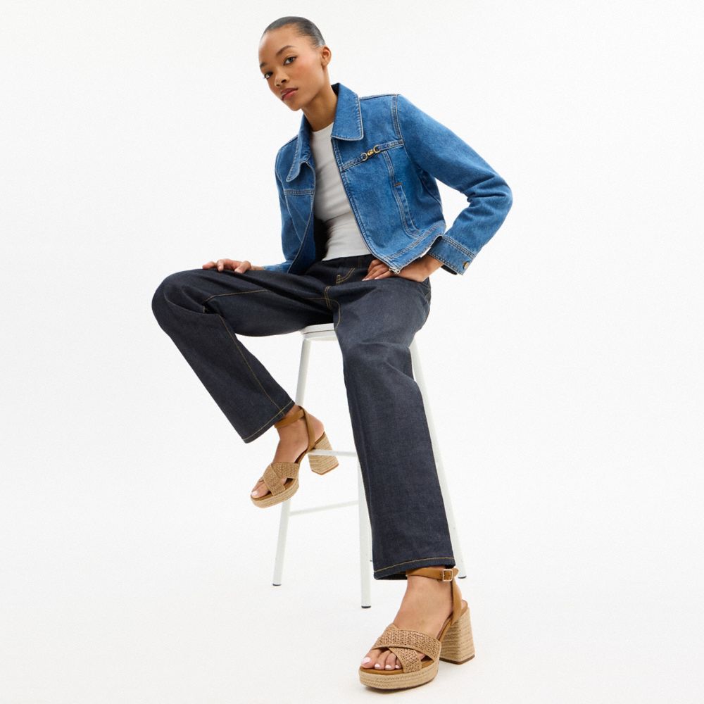 Women's Coach Block Heel Sandal Natural
